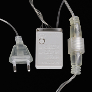 A-012 LED BL светодиодная гирлянда "бахрома" 3x0.6м 140LED прозрачный провод с контроллером