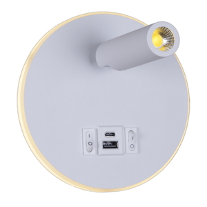 86203-9.2-001KT LED12W+USB WT светильник настенный