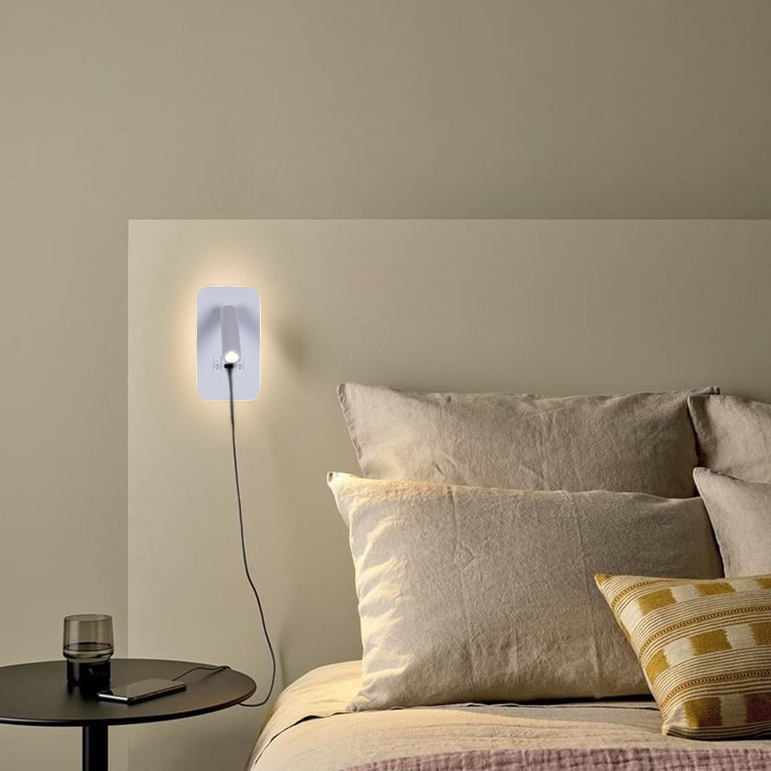 86204-9.2-001KT LED12W+USB WT "L" светильник настенный