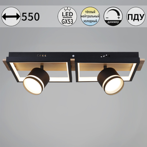 19560-0.3-2+2 BK+WOOD светильник потолочный