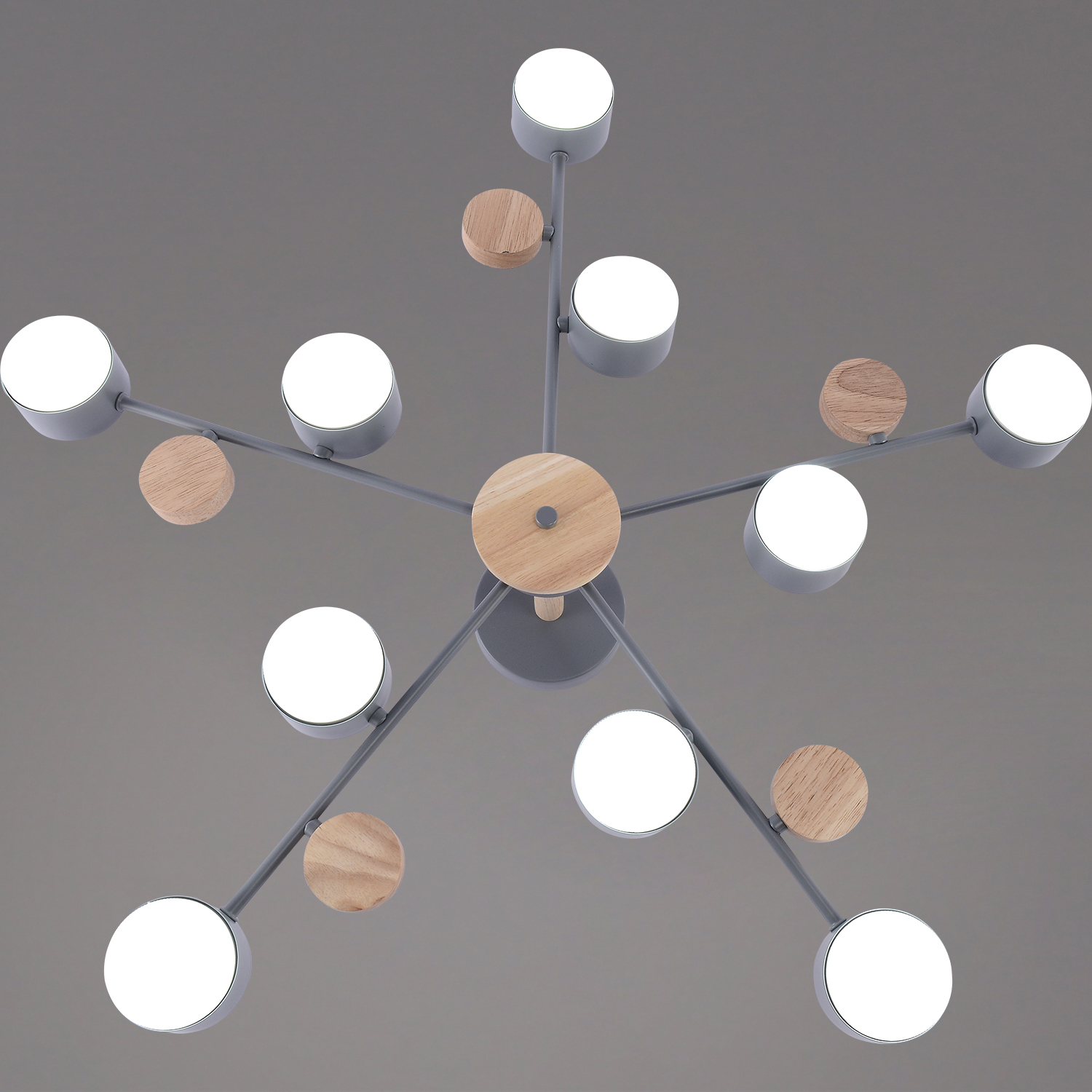 03758-0.3-10 GREY+WOOD GX53 светильник потолочный