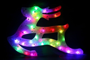 A-101 LED RD/GN, RD/BL олень (43х27см)