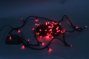 A-001A LED RD гирлянда светодиодная 10м 100LED с контроллером, зеленый провод