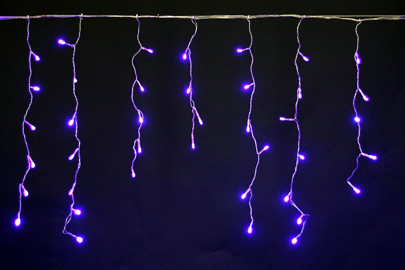 A-056 BL гирлянда светодиодная 5х0,6м 180LED в виде "бахрома" с контроллером , провод прозрачный