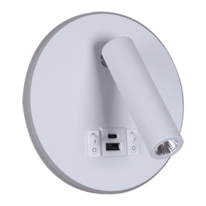 86203-9.2-001KT "L" LED12W+USB WT светильник настенный