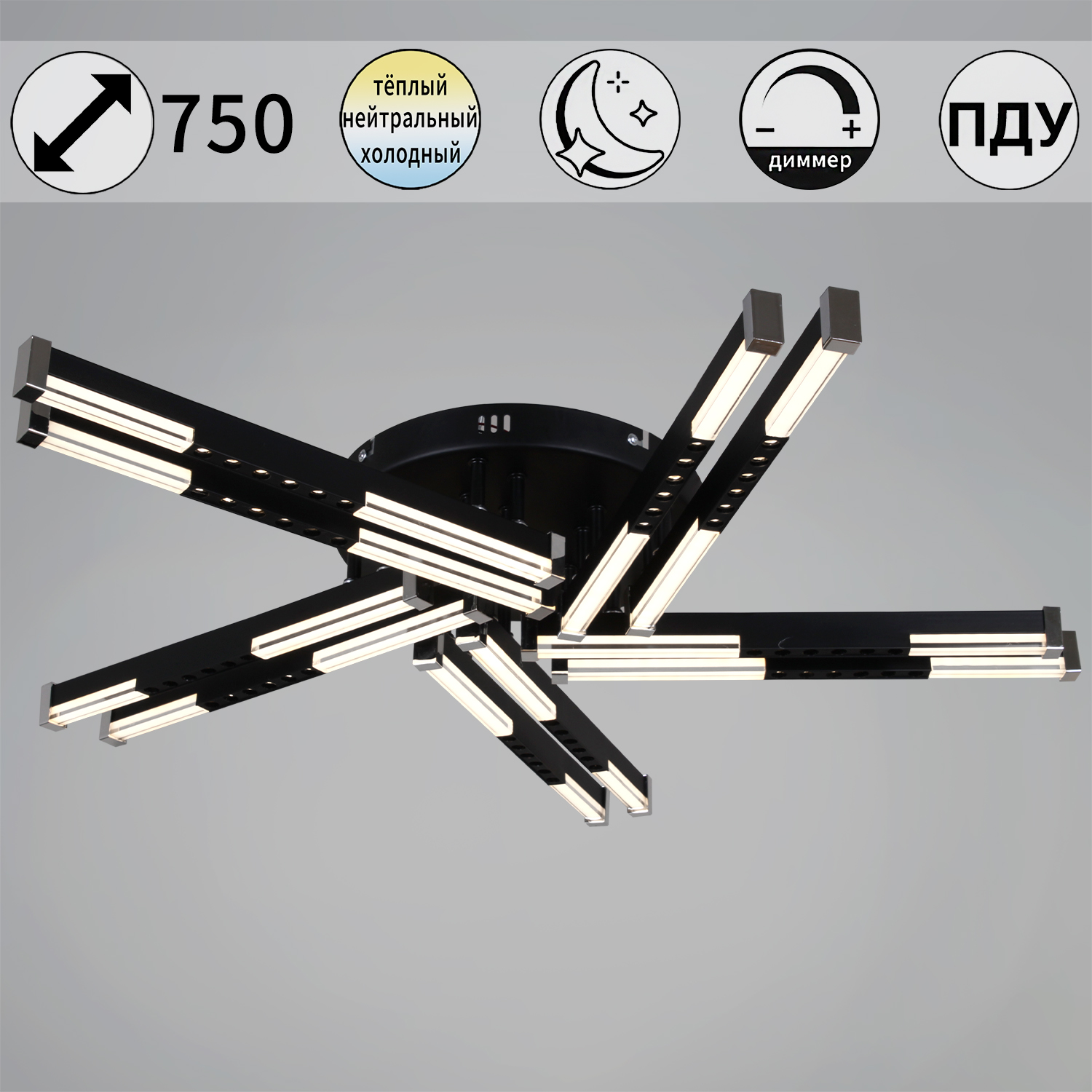 Люстра светодиодная 24090-0.3-10 BK светильник потолочный - фото