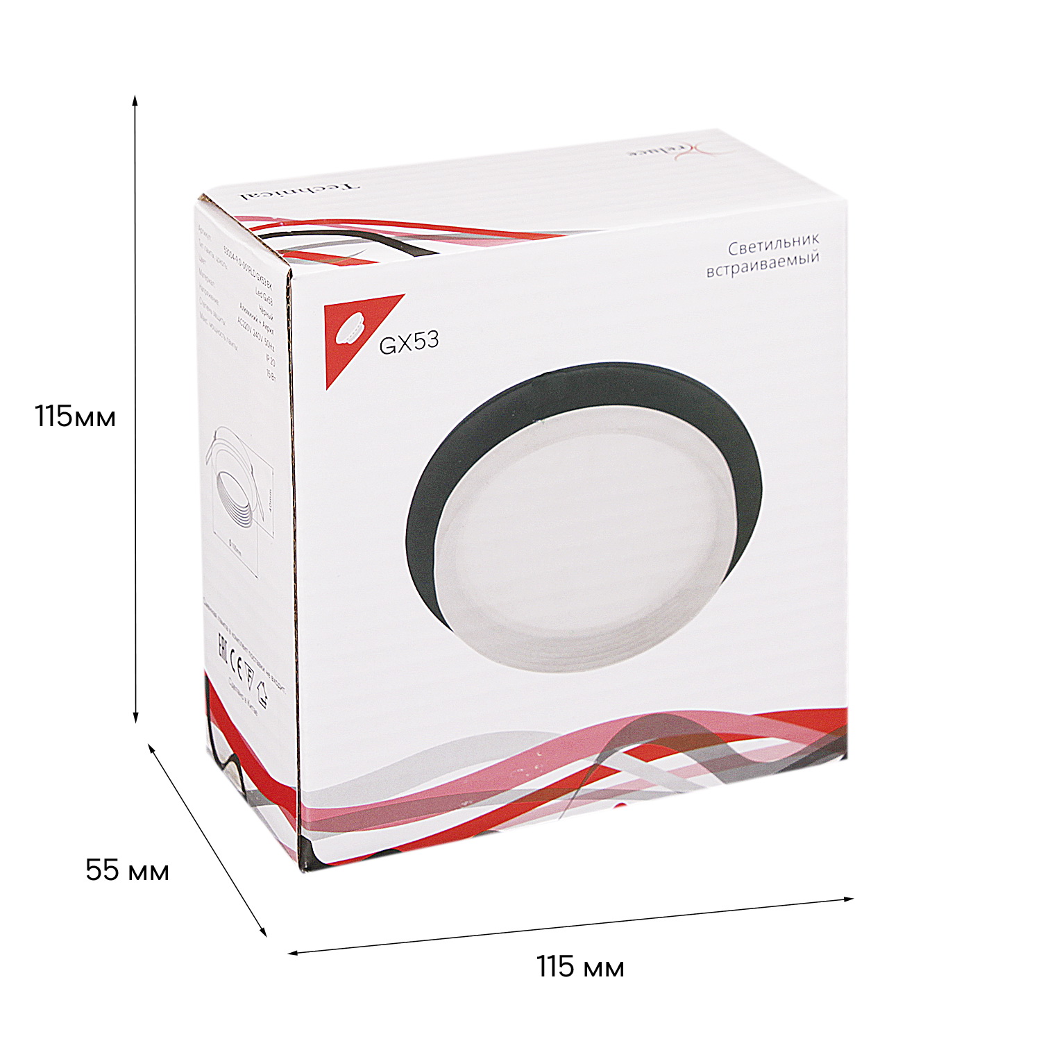 53004-9.0-001RLD GX53 BK светильник точ.