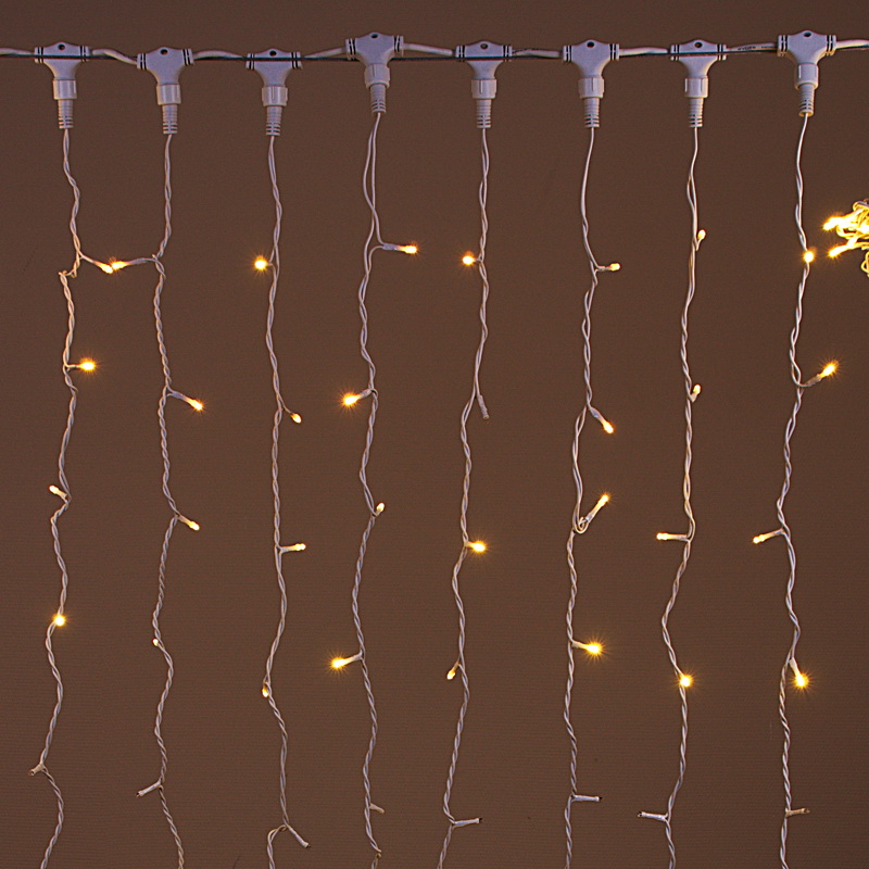 A-343 WW/WT FLASH светодиодный занавес 2х3м 440 LED, провод белый