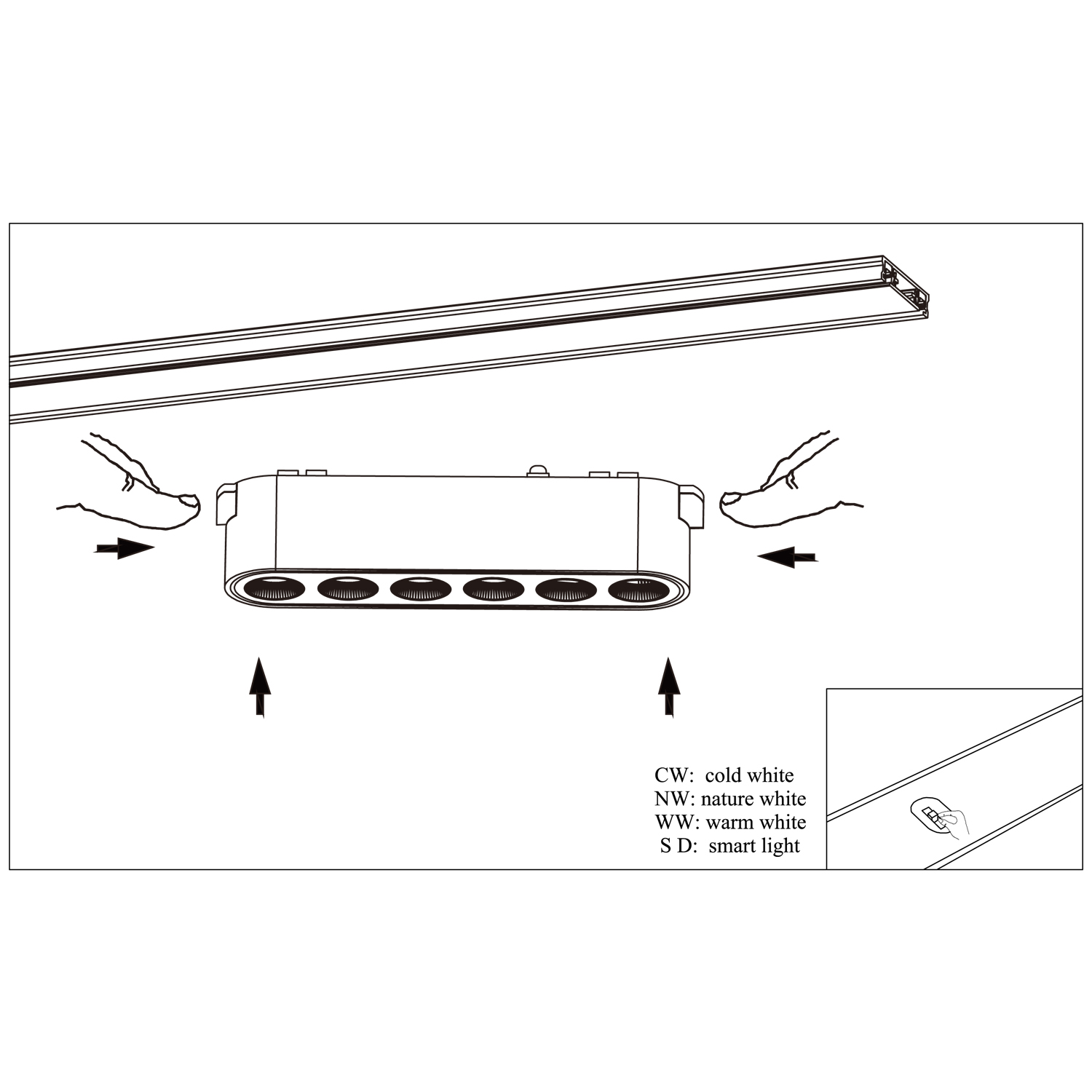 13002-9.3-001UR magnetic LED6W BK CCT+SMART