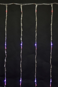 A-039 MIX светодиодный занавес 1.5х2.8м (10х56)LED "водопад" провод прозрачный, влагозащищенный