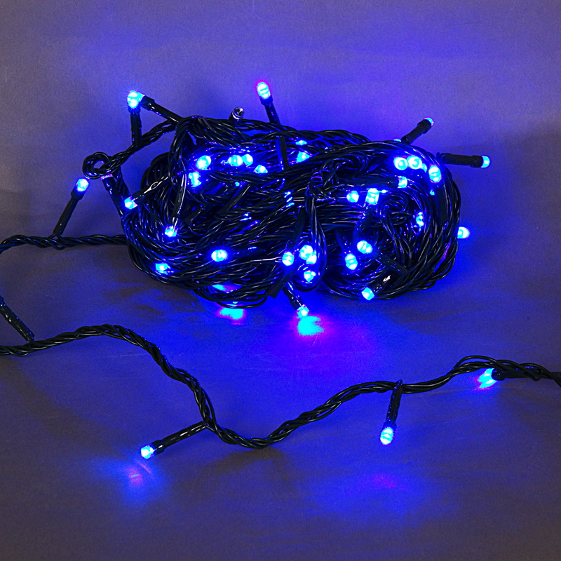 A-001A LED BL гирлянда светодиодная 10м 100LED с контроллером, зеленый провод