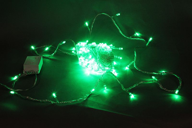 A-001 LED GN гирлянда светодиодная 10м 100LED с контроллером