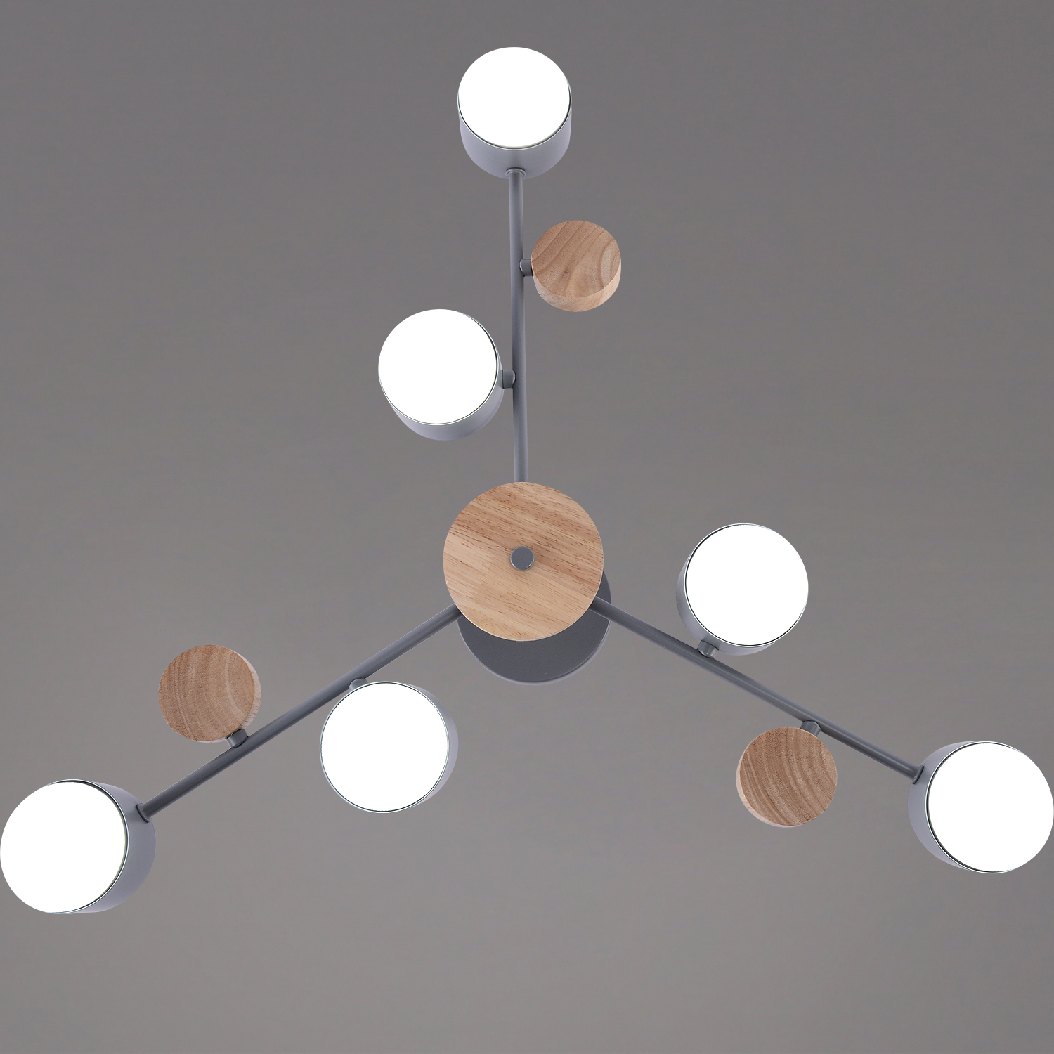 03758-0.3-06 GREY+WOOD GX53 светильник потолочный