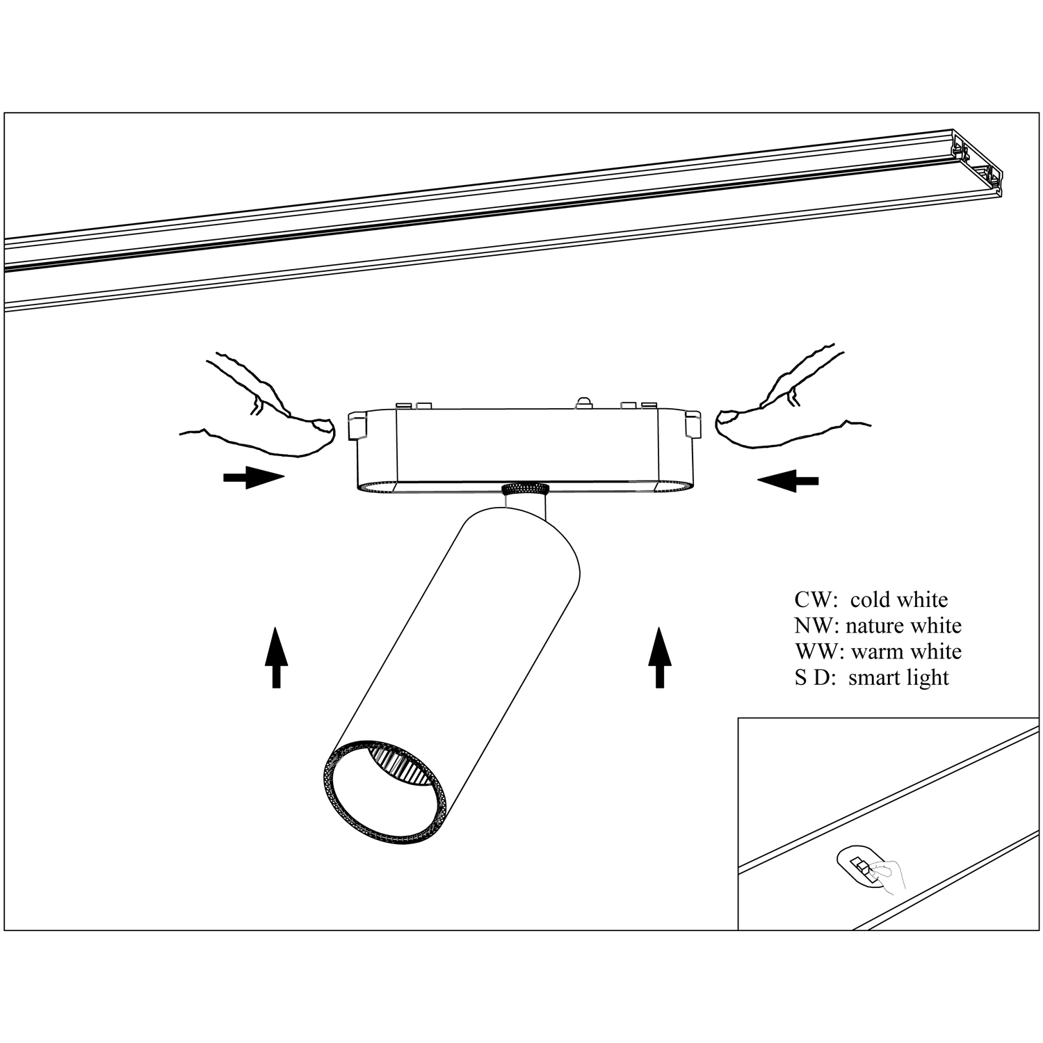 13005-9.3-001UR magnetic LED12W BK CCT+SMART