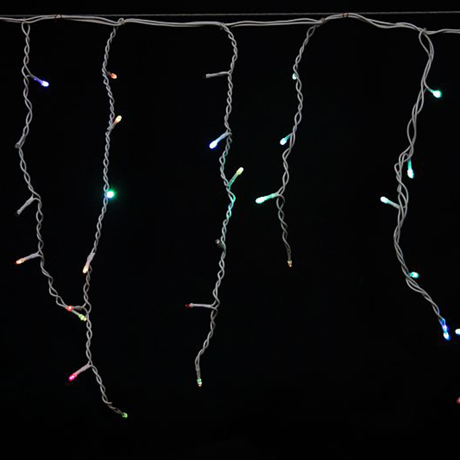 A-056R RGB светодиодная гирлянда "бахрома" 5x0.6м 180LED белый провод влагозащищен.