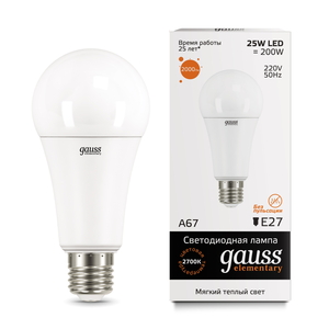 Лампа Gauss Elementary LED A67 25W E27 3000K (73215)