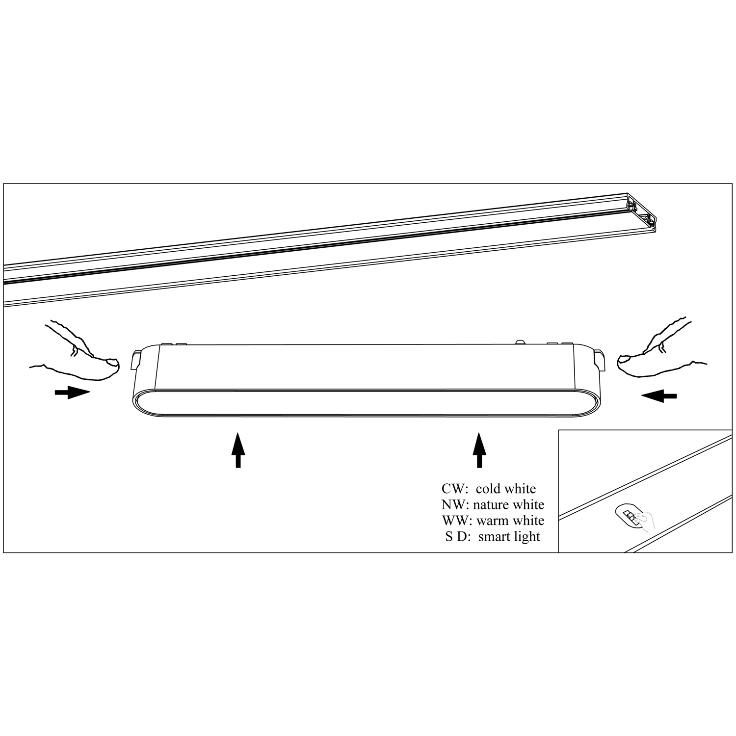 13001-9.3-001UR magnetic LED12W BK CCT+SMART