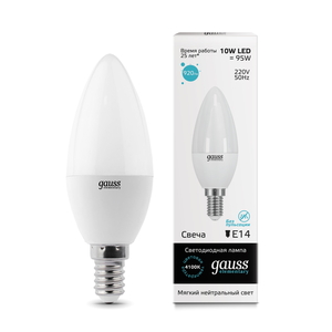Лампа Gauss LED Elementary Candle 10W E14 4100K (33120)