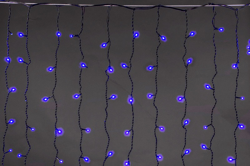 A-144A "L" BL светодиодный занавес 2х6м 1000 LED провод черный