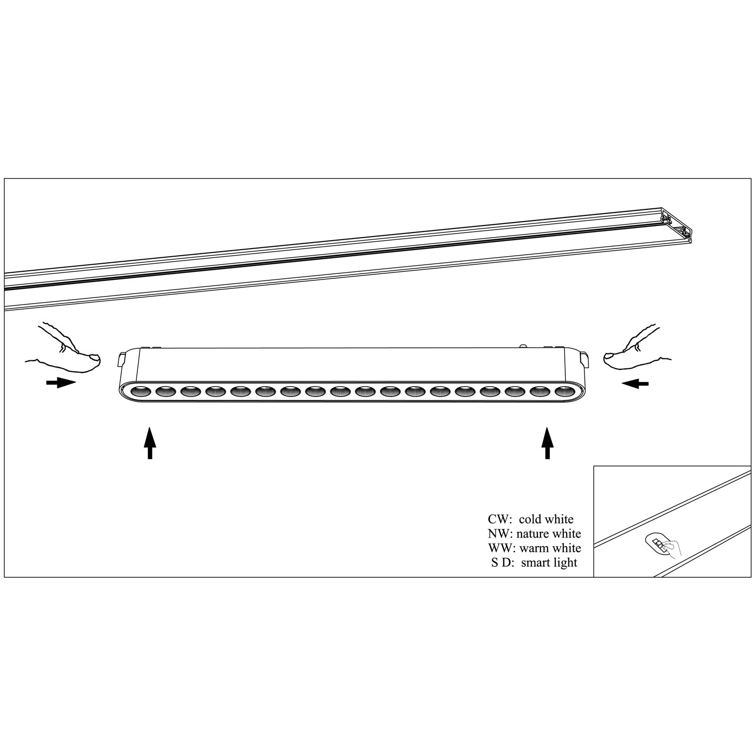 13002-9.3-001UR magnetic LED16W BK CCT+SMART