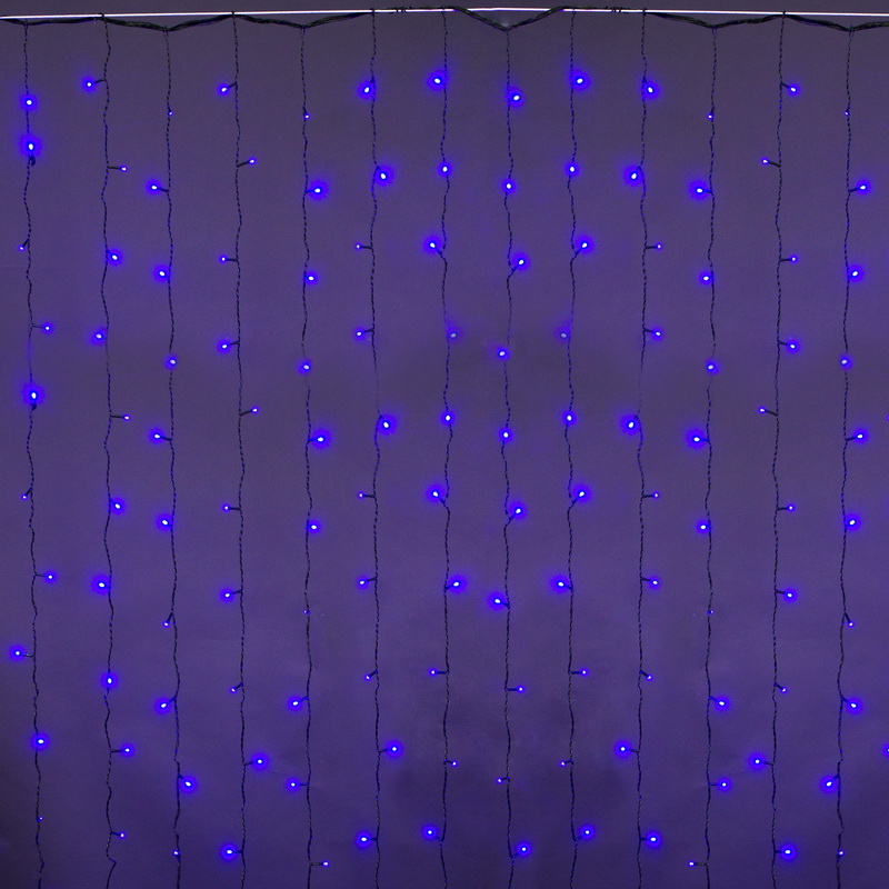 A-943 BL/W FLASH сведодиодный занавес 2*2м 300LED, провод темно-зелёный