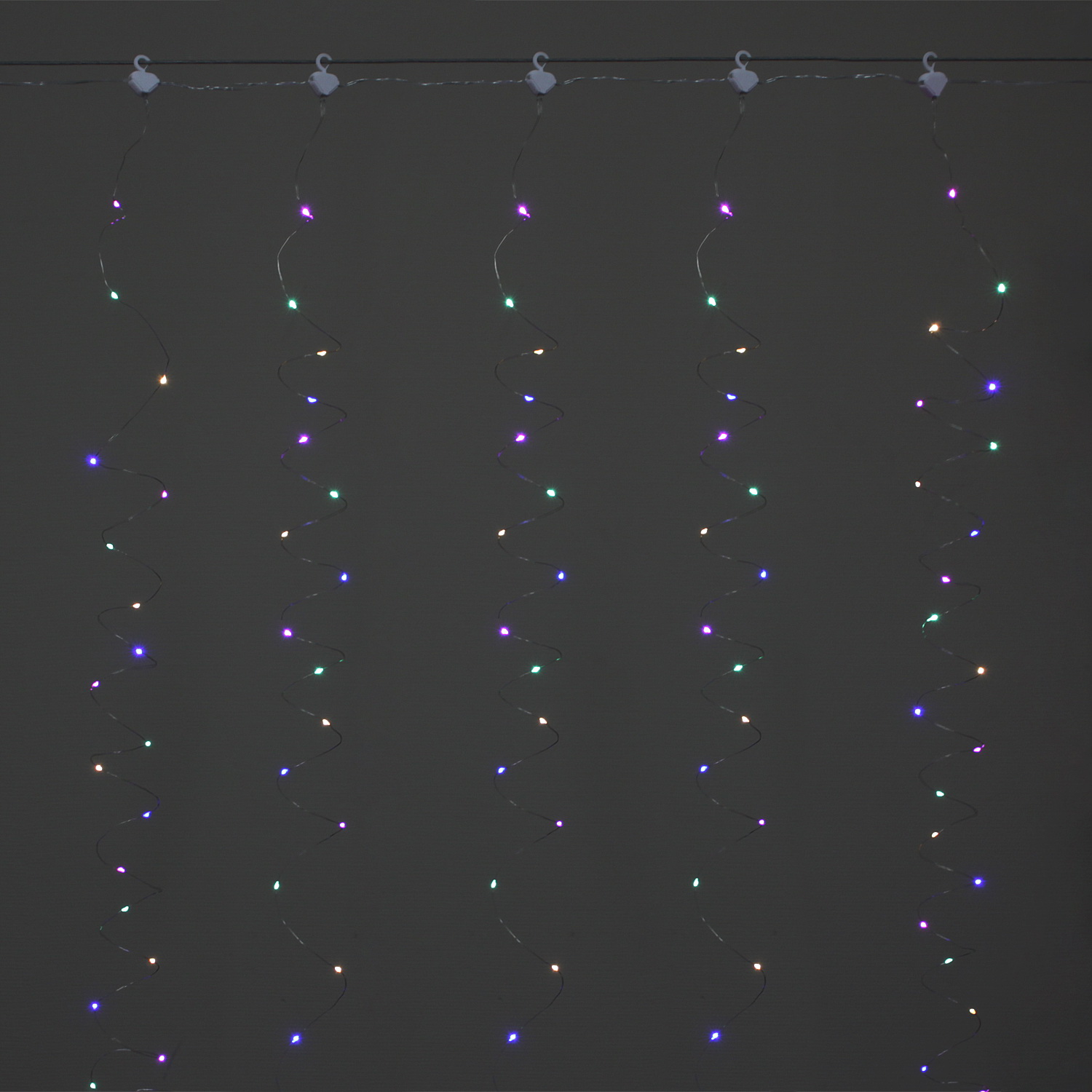 A-972 MIX cветовой занавес "Роса", 3х3м, провод серебристый, 300LED, USB-контроллер, ПДУ