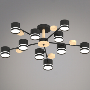 68730-0.3-10 GX53 BK+WOOD светильник потолочный