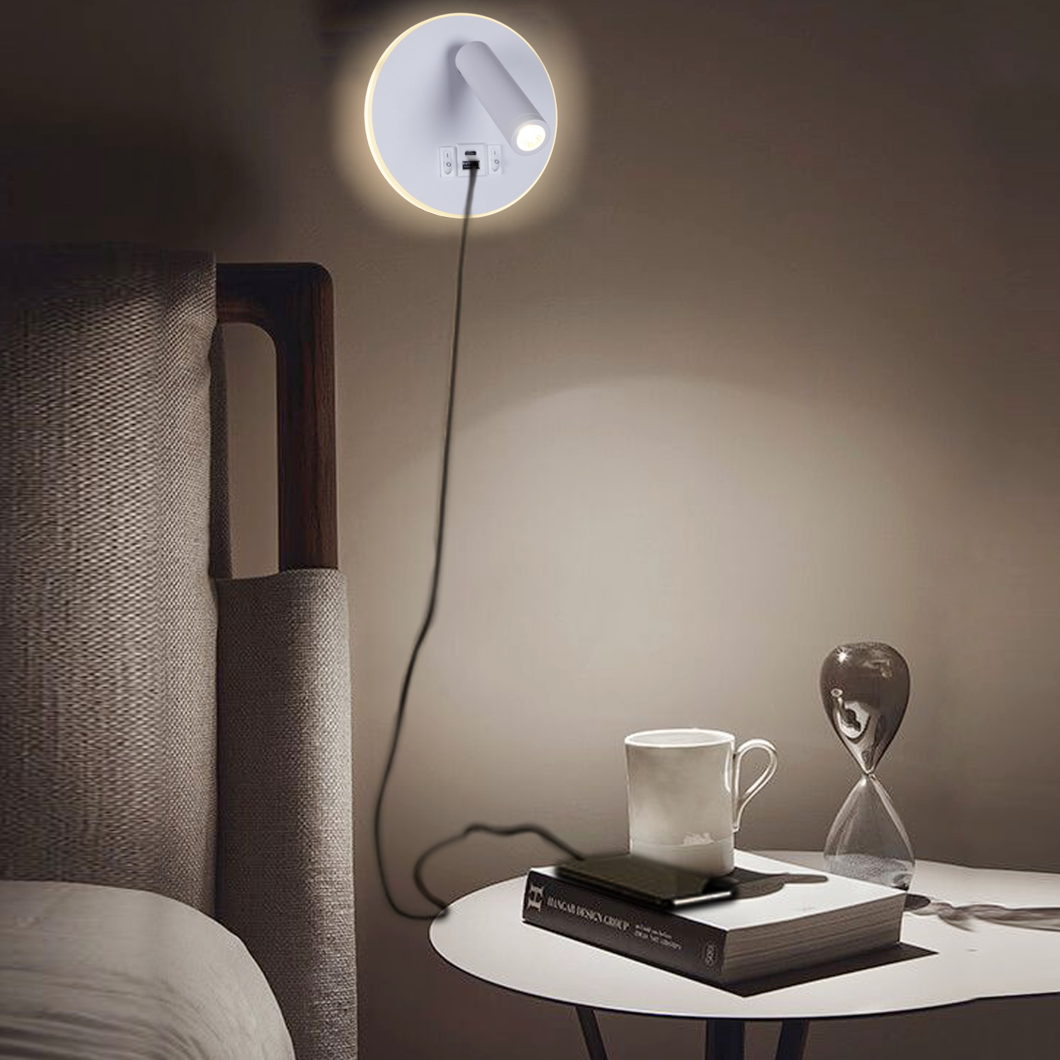 86203-9.2-001KT "L" LED12W+USB WT светильник настенный