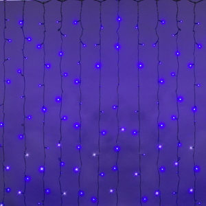 A-945 BL/W FLASH сведодиодный занавес 2*3м 440LED, провод темно-зелёный