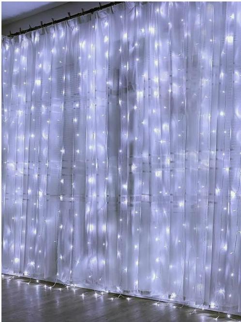 A-973 W cветовой занавес "Роса", 3х2м, провод серебристый, 200LED, USB-контроллер, ПДУ