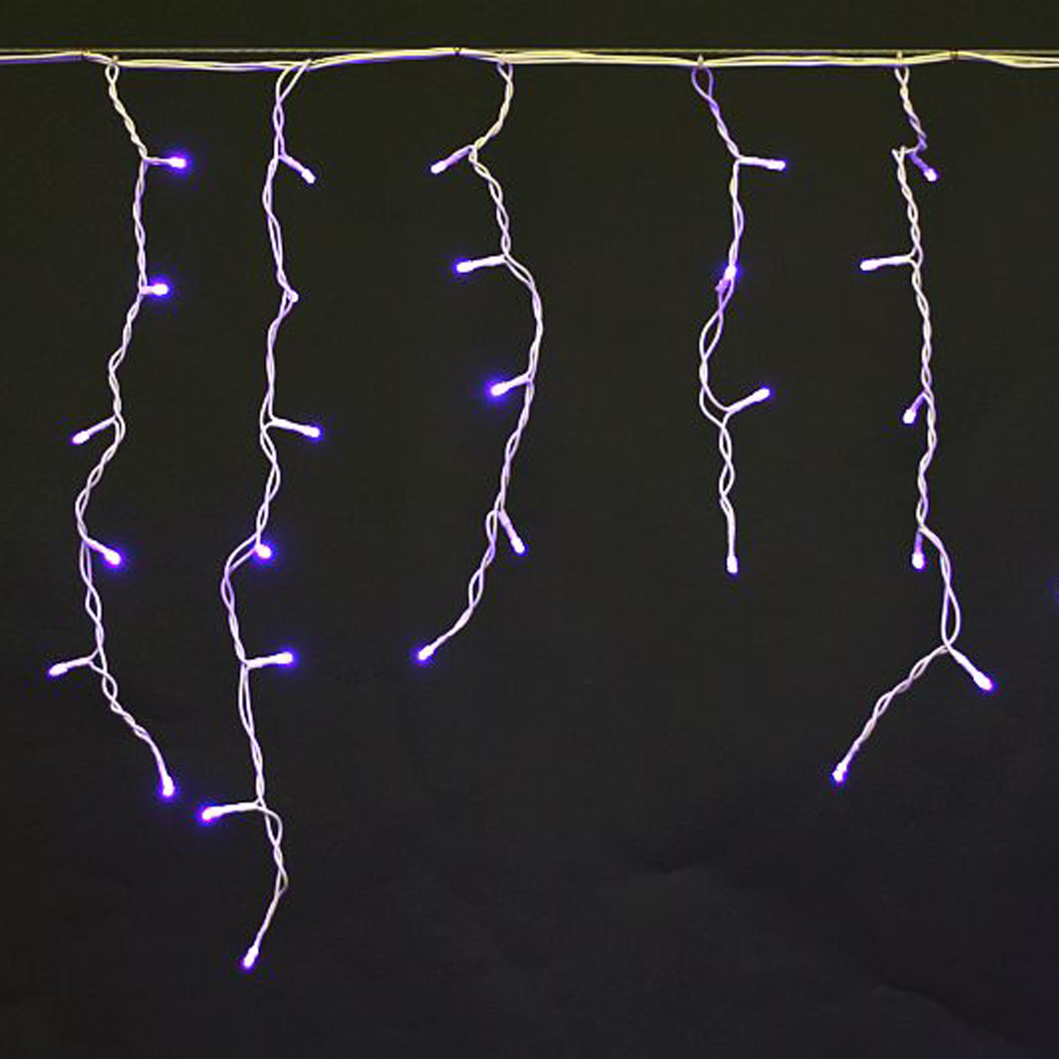 A-056R BL светодиодная гирлянда "бахрома" 5x0.6м 180LED белый провод влагозащищен.