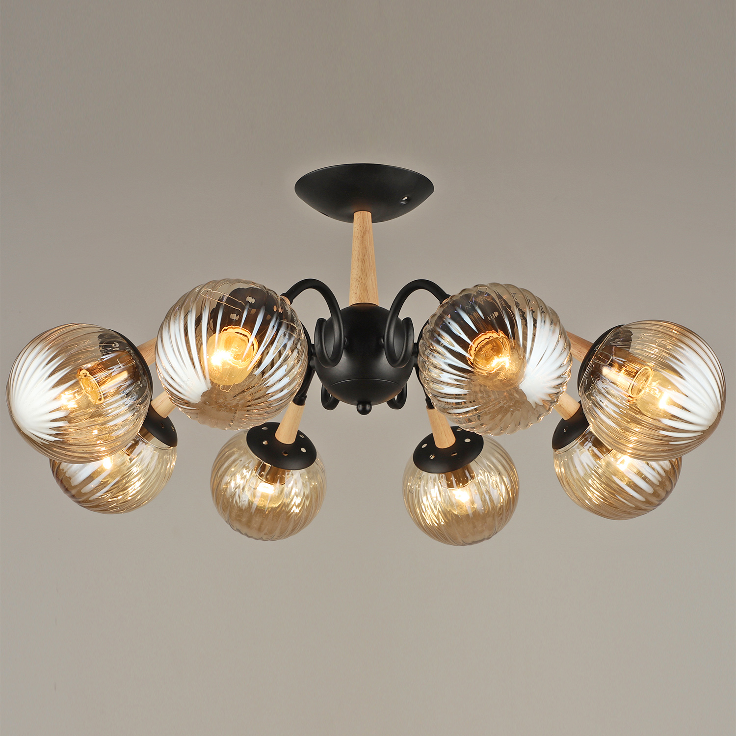 04886-0.3-08 BK+WOOD светильник потолочный