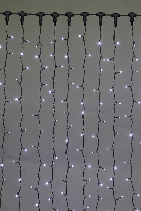 A-343A WT светодиодный занавес 2х3м 440 LED, провод черный