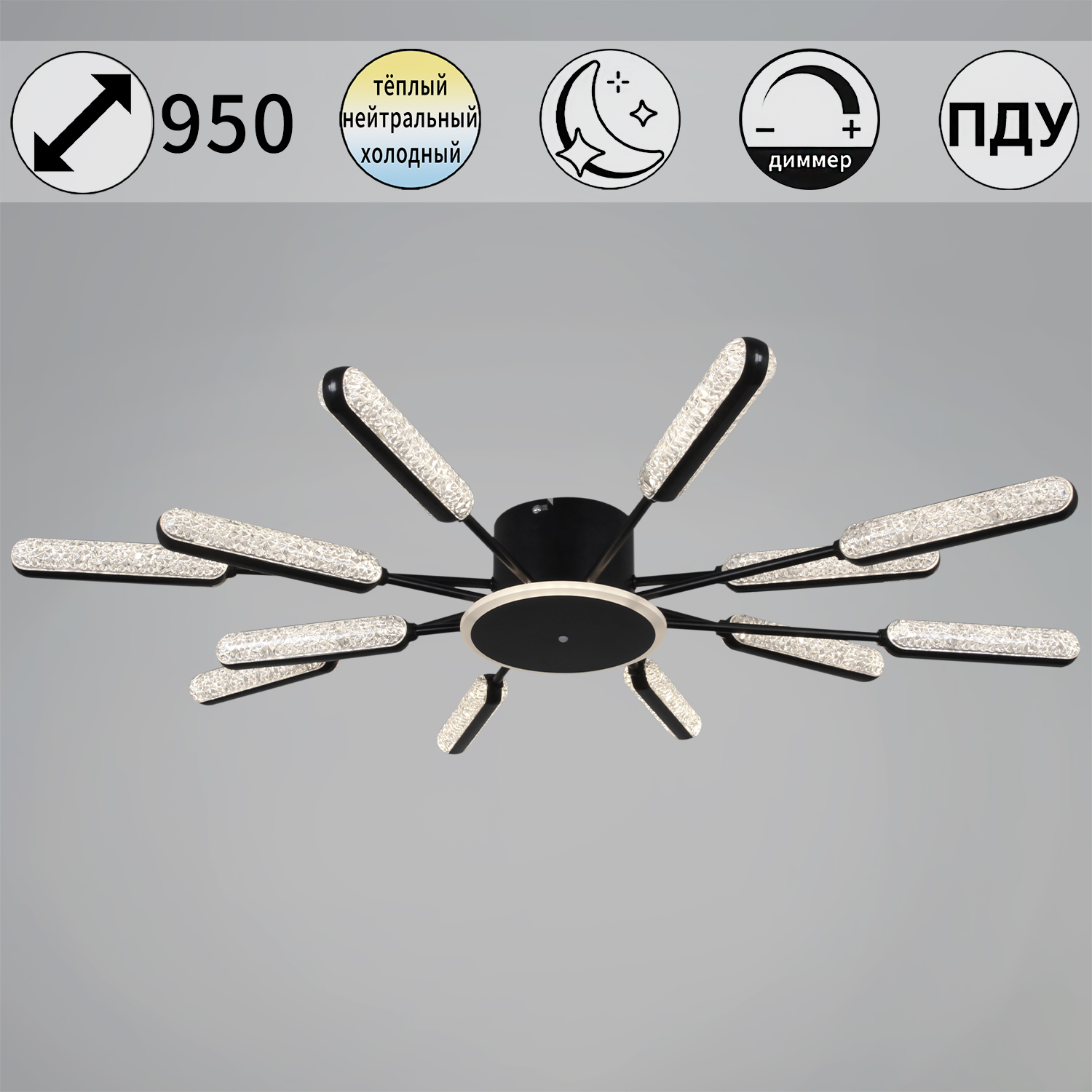 Люстра светодиодная 97290-0.3-12 BK светильник потолочный - фото