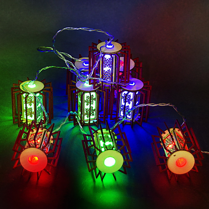 A-451 гирлянда светодиодная, прозрачный провод 5м, 20 LED с насадками