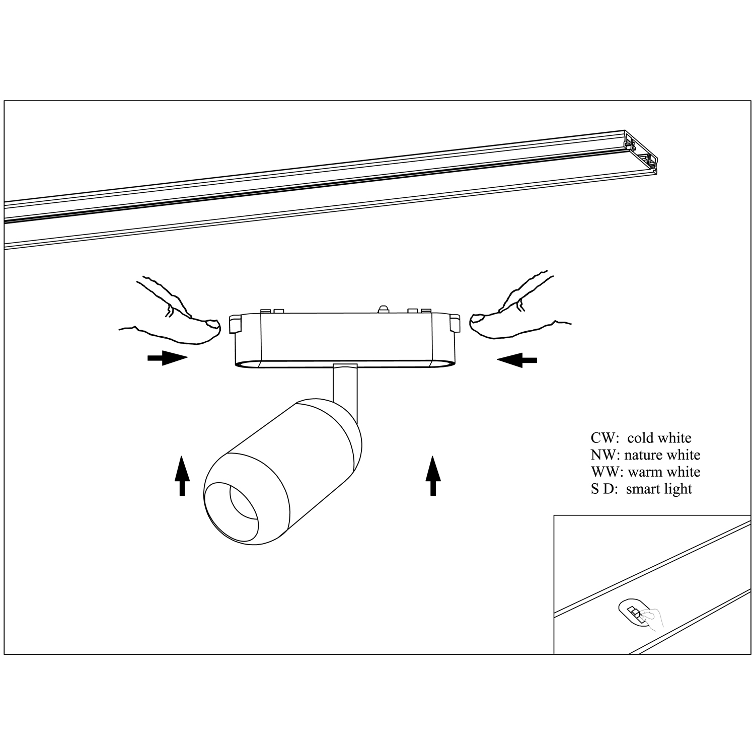 13009-9.3-001UR magnetic Led7W BK CCT+SMART