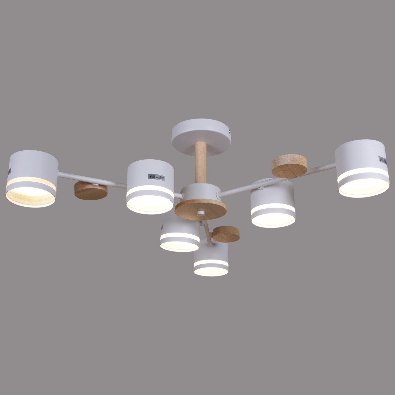 68730-0.3-06 GX53 WH+WOOD светильник потолочный