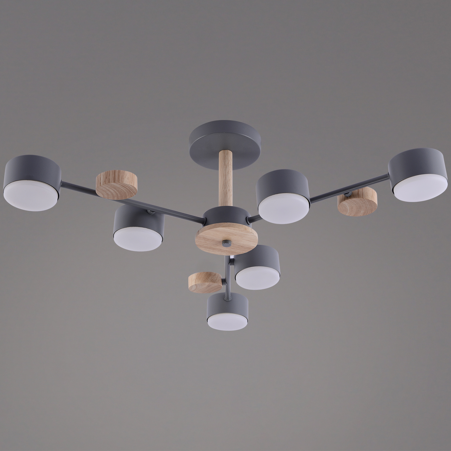 03758-0.3-06 GREY+WOOD GX53 светильник потолочный