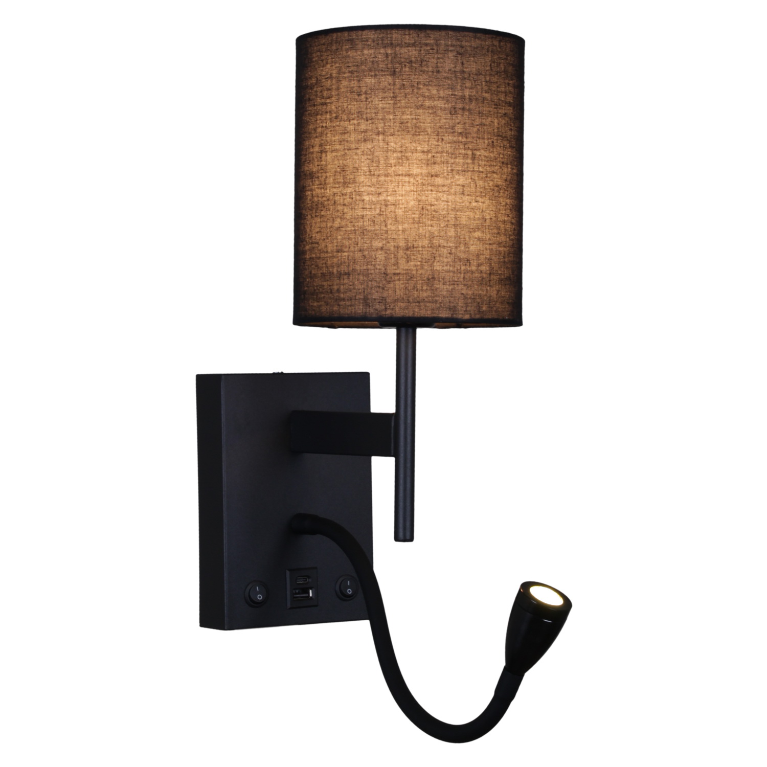 86210-9.2-001KT LED3W+E14 BK светильник настенный