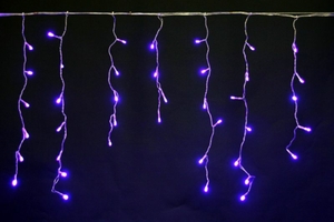 A-012 LED BL светодиодная гирлянда "бахрома" 3x0.6м 140LED прозрачный провод с контроллером