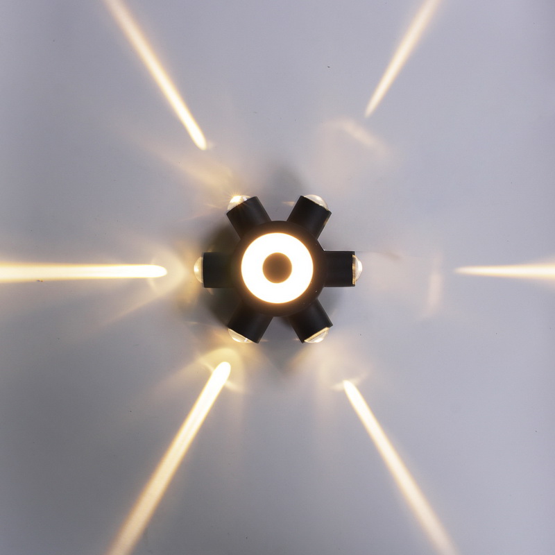 86973-9.2-007U LED2W+6*1W BK светильник настенный