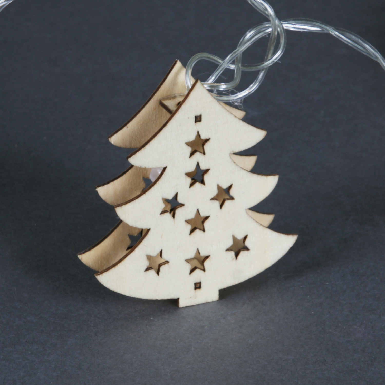 A-317 гирлянда светодиодная длиной 4,8м, 20 насадок "ёлочка", прозрачный провод