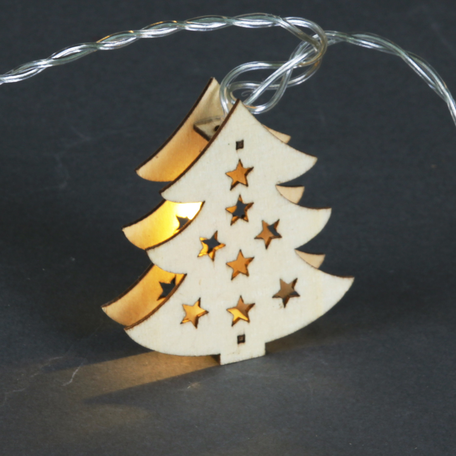 A-317 гирлянда светодиодная длиной 4,8м, 20 насадок "ёлочка", прозрачный провод