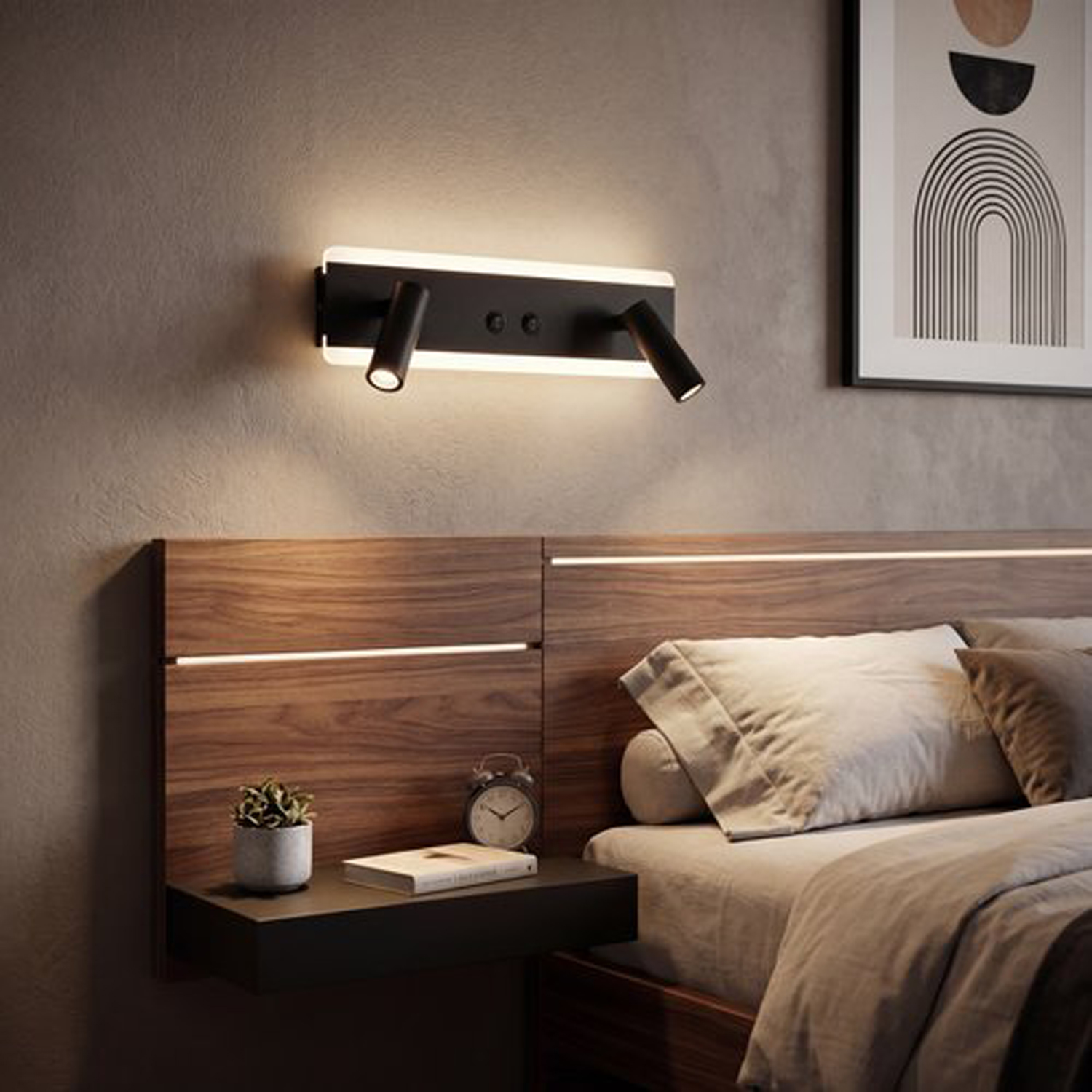 86213-9.2-001CT LED9+6W BK светильник точ.