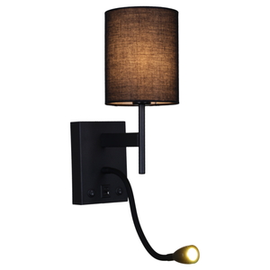 86210-9.2-001KT LED3W+E14 BK светильник настенный