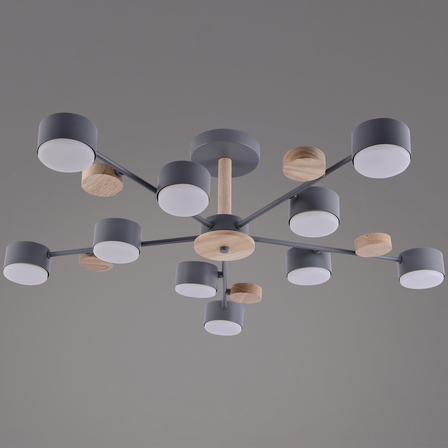 03758-0.3-10 GREY+WOOD GX53 светильник потолочный