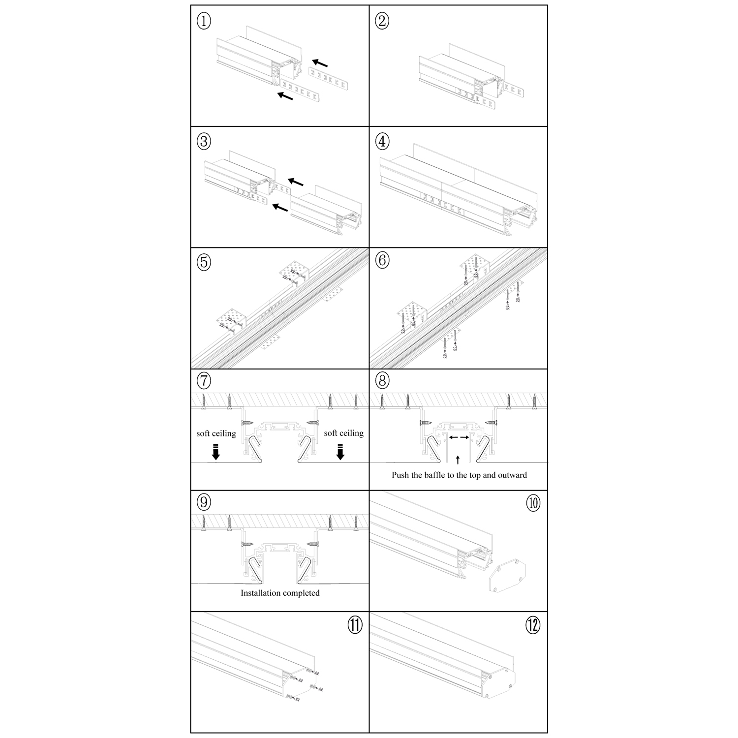 RL 06300 track rail 3000mm BK