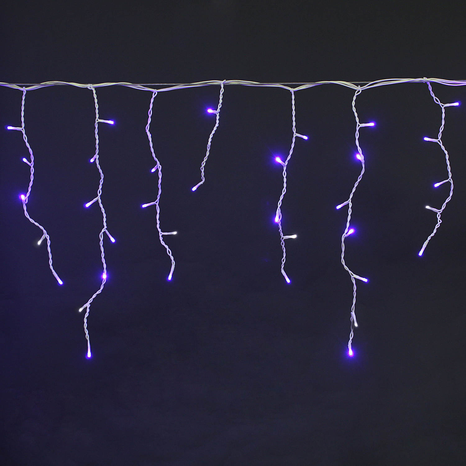 A-056R BL/WT FLASH светодиодная гирлянда "бахрома" 5x0.6м 180LED белый провод влагозащищен.
