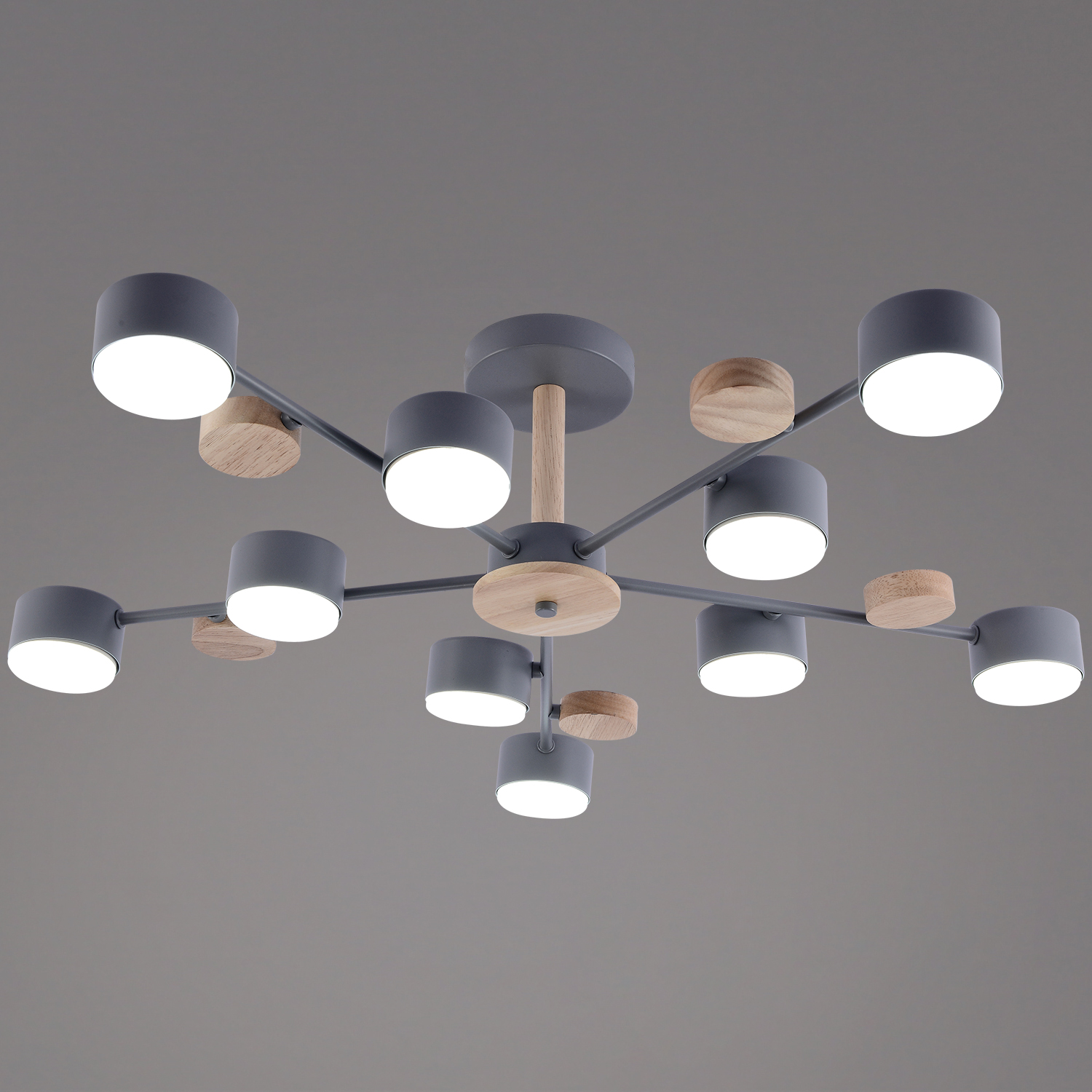 03758-0.3-10 GREY+WOOD GX53 светильник потолочный