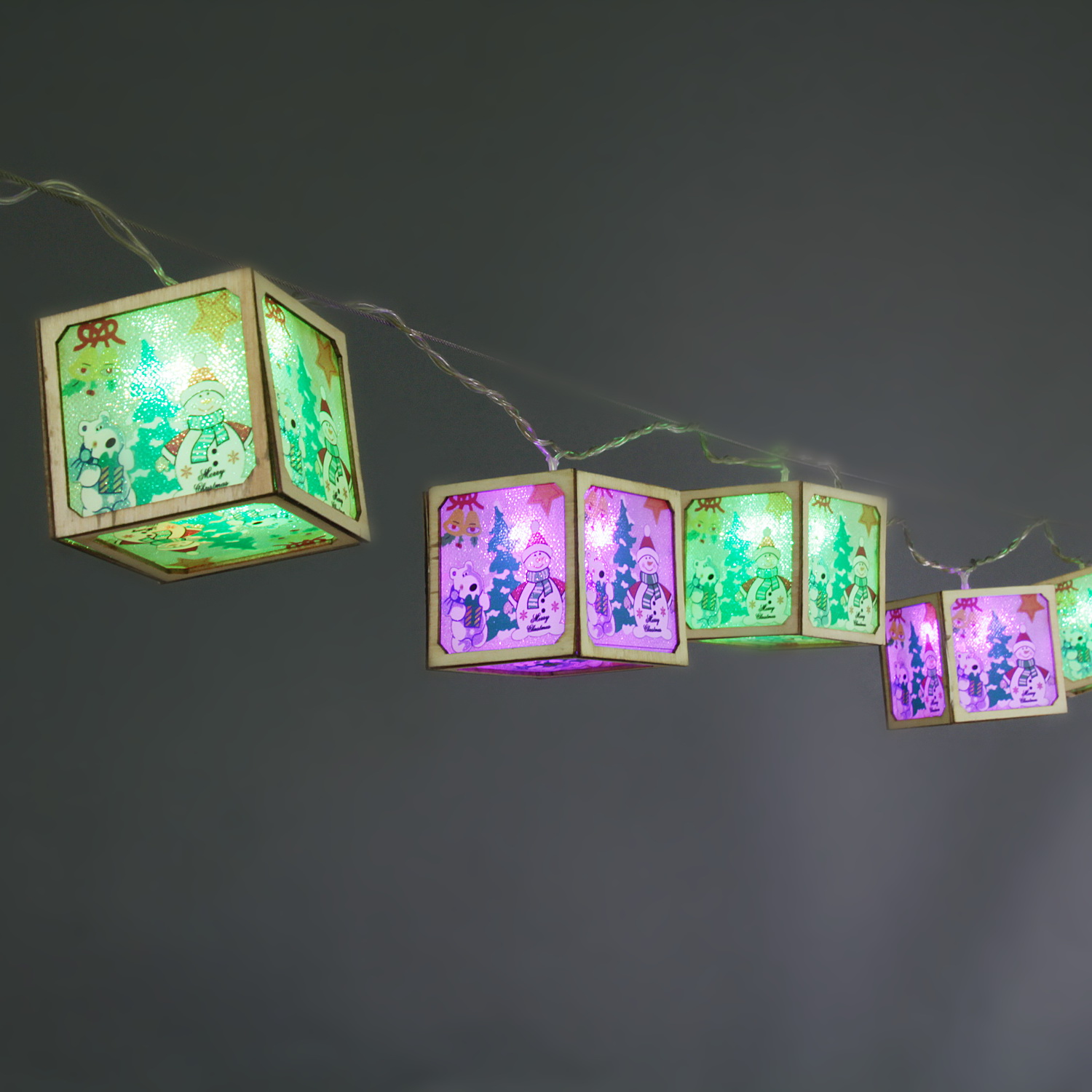 A-483 гирлянда светодиодная, прозрачный провод 2м, 10 LED с насадками